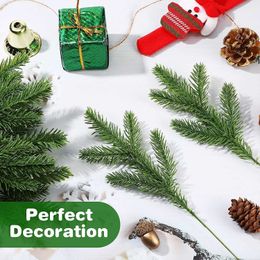 Dried Flowers DIY Artificial Pine Picks Garland for Christmas Tree Branches Flower Wreaths Decoration Holiday Decor Gift Supplies