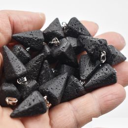Charms Natural Volcanic Lava Stone Faceted Cone Pendum Pendants For Jewellery Making Wholesale Fashion High Quality Drop Delivery Find Dhqnl