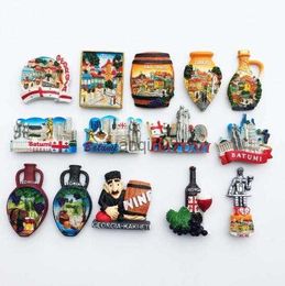 Fridge Magnets Georgia Capital Tourism Souvenir Painting Resin Refrigerator Stickers Home Decor Magnets for Refrigerators Gifts L230626