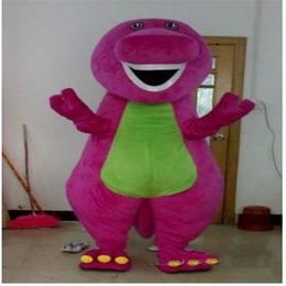 2019 Discount factory Barney Dinosaur Mascot Costume Movie Character Barney Dinosaur Costumes Fancy Dress Adult Size284D