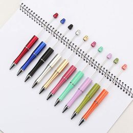 Other Event Party Supplies 50pcs Mixed Colour Plastic Beadable Pen Bead Pens Ballpoint Gift Ball Kidsparty Personalised Wedding for Guest 230701