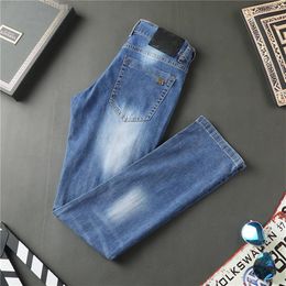 Luxury Jeans Designer Mens Trousers Blue Size 28-40 Casual Summer Thin Pants Design Khaki Grid Grey Pant Latest Listin Cotton Fash302Z