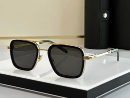 Gold Metal Square Sunglasses Dark Grey Lens Mens Summer Sunnies gafas de sol Sonnenbrille UV400 Eyewear with Box