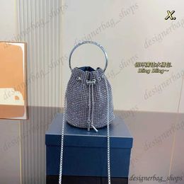 Designer bag Rhinestone shoulder bag, glitter tote bag, rhinestone embellishment Women's rhinestone bucket bag Silver tote ring embellishment Handbag purse 230425