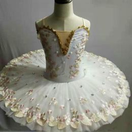 Professional Ballet Tutu Swan Lake Flower Lace Dress Girls Child Costume Ballerina Stage Performance Clothes For Kids Wear277o