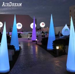 2m/3m High quality LED Inflatable Cones Inflatables Cone Light Pillar Column tusk for party wed decor Event Advertising