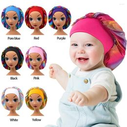 Scarves 3-8 Years Kids Satin Durag Laser Sleeping Bonnet Turban Hat For Adjustable Children Night Sleep Cap Curly Hair