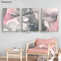 Wallpapers Scandinavian Abstract Pink Grey Marble Wall Art Posters Print Nordic Style Room Decorative Pictures Canvas Painting Home Decor J230704