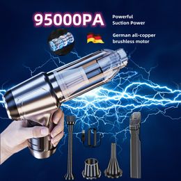 Vacuum Cleaners 95000PA Powerful Wireless Handheld Car Vacuum Cleaner Air Blower 3in1 Portable Cleaning Machine for Car Accessories 230703