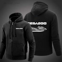 Men's Hoodies Sea Doo Seadoo Moto Men's New Jacket Zipper Hoodie High Quality Comfortable Solid Colour Outerwear Tracksuit Hooded Coat Top HKD230704