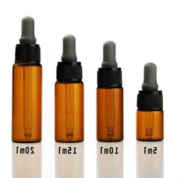 5ml 10ml 15ml 20ml Amber Glass Dropper Bottle Jars Vials With Pipette For Cosmetic Perfume Essential Oil Bottles F20171281 Hkons