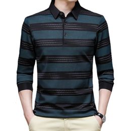 Men s Polos 2023 Fashion Top Long sleeved Polo Shirt Business Casual Lapel Daily Outside Golf Clothes 230704