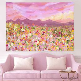 Tapestries Landscape Tapestry Wall Hanging Decoration Home Pink Room Decor Aesthetic Tapestry Dorm Decoration Accessories R230704