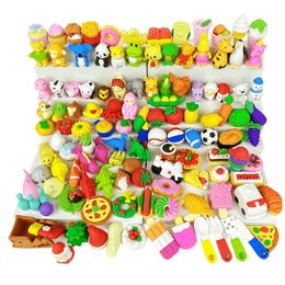 Erasers 120 pieces of pencil eraser novelty collection eraser set cute amazing variety no repetition childrens educational toy party 230703