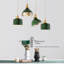 Pendant Lamps Japanese Restaurant Lamp Simple Bedroom Bedside Bar Lights Glass Green Vintage Lighting Hanging Dining Room Corridor