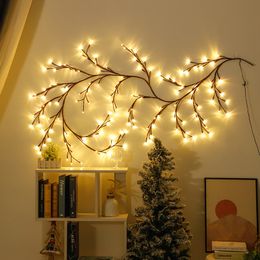 Światło LED gałęzie drzewa światło wierzby światło ciepłe białe winorośli girlanda żarówkowa 144LED zasilany przez USB rattanowe drzewo lampka nocna lampka nocna dekoracja ślubna do sypialni