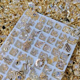 Nail Glitter 100pcs Mix Luxury Metal Art Decorations Shiny s Gems Charm Design DIY Fashion Accessories Supplies 230703