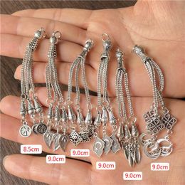 Necklaces Junkang 18pcs 6 Different Styles Feather Moon Star Leaf Coconut Tree Ottoman Tassel Pendant for Diy Rosary Jewelry Accessories