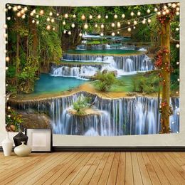 Tapestries Beautiful waterfall scenery decoration tapestry Beautiful natural landscape decoration tapestry Home background decoration