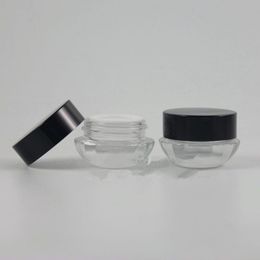 Empty 5g Glass Cream Jar Small Women 5ml Cosmetic Container Mini black Lid Refillable Bottle fast shipping F673 Jpgtn