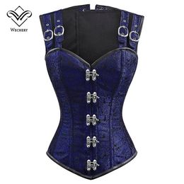 Corset Steampunk Corsets and Bustiers Slimming Gothic Corsage Corselet Corsets Sexy Black Strap Corset Steel Boning Bustier240g