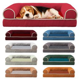 Furniture Pet Dog Bed Dog Sofa Deep Sleep Small Medium Large Dog House Square Thickened Warm Dog Mat Kennel Pet Product Accessories