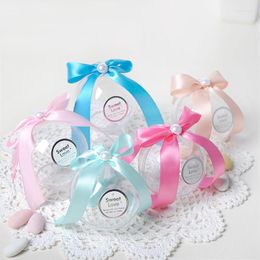 Gift Wrap 50pcs Colorful Ribbon Transparent Sphere Hollow Plastic 7-8cm Creative Candy Box Wedding Party