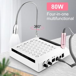 Nail Practice Display 4in1 Drill 30000RPM Grinder Polishing Machine 80w Strong wind Dust Collector With Flood Light Manicure Equipment Tool 230704