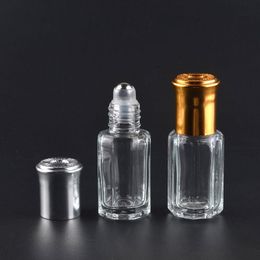 3ML 6ML 10ML Octagonal Glass Bottles With Roll On Aroma Bottles Metal Ball Perfume Essential Oil Packing Vials Refillable Case ZA1623 Bpecn