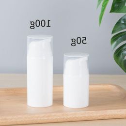 Plastic 50ml 100ml White Airless Pump Lotion Elmusion Bottle Women Cosmetic Pot Empty Cream Container F3970 Pwiqe