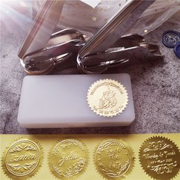 Stamps arrival Design Your Own Embosser Stamp DIY Custom Company Embosser Seal for Personalized Wedding Seal Envelope Leather 230704