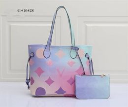 On Shopper Shouler Bag mini SPRING IN THE CITY Totes Purse Womens go Designer Handbags Large Capacity Gradient Color Never Sunrise Pastel Lady Tie Dye Shopping Bags