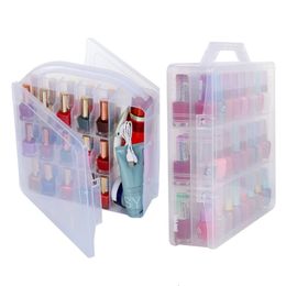 Nail Practise Display 30 48 Grids Double layer Transparent Acrylic Polish Rack Varnish Stand Holder Box Lipstick Make Up Tool Storag Case 230704