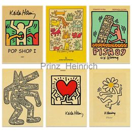 Wallpapers Keith Art Wall Painting Vintage Kraft Collection Poster Haring Pop Shop Modern Decor Home Room Bar Cafe Gift Wall Sticker J230704
