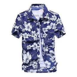 Men's Casual Shirts Fashion Mens Hawaiian Shirt Male Casual Colorful Printed Beach ha Shirts Short Sleeve Plus Size 5XL Camisa Hawaiana Hombre Z230705