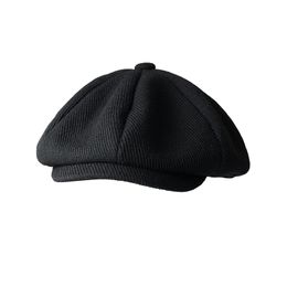 Black Newsboy Hat Top Grade Man Newsboy Caps Octagonal Tweed Warm Winter Berets Hat Male Female Gatsby Flat Caps BLM08