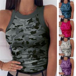 Women's Tanks 2023 Women Tank Tops Summer Beachwear Camouflage Printed Tee Slim Female Vests 5 Colour Option