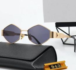 fashion designer sunglasses for women's men oval frame glasses same Sunglasses beach street photo small sunnies luxury metal full frame with gift box