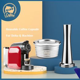 Coffee Philtres Stainless Steel Reusable Coffee Capsules Kitchen Reusable Coffee Capsule Cup Philtre Compatible For Delta Q Coffee Accessories 230704