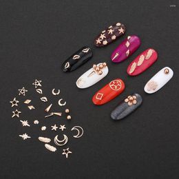 Nail Art Decorations Wheel Rose Gold Rivet Studs Rhinestone Lip Star Triangle Frame Mixed DIY Phone 3D Decoration