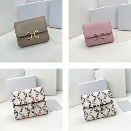 Fashion designer lady wallet Genuine leather women men short Multiple Bifold purse classic card holder with box