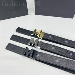 Unisex luxury belt leather belts for men designer M gold plated buckle multicolor ceinture adjustable size trendy lady belts fashion popular PJ015 C23