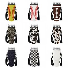 40oz Cup Neoprene Sleeve Cover 40oz Vacuum Water Bottle Holder With Adjustable Shoulder Strap NEW