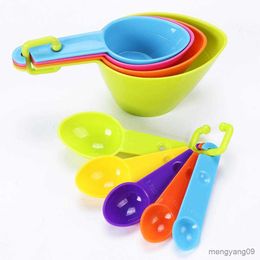 Measuring Tools Set Measuring Spoon Hanging Hole Design Precise with Clear Scale DIY Cake Plastic Multicolor Scoop for Bakery R230704