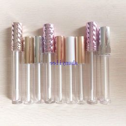 Empty Lip Gloss Tubes Transparent Lipgloss Containers Clear Refillable Lipstick Lip Balm Bottles Cosmetic Container with Rubber Stopper Alnd