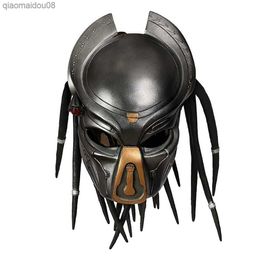 Movie Alien Vs. Predator Cosplay Adult Halloween Predator Cosplay Mask for Mens Halloween Masks L230704