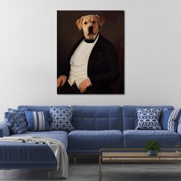 Animal Portraits Dog Canvas Art Le Magistrat Thierry Poncelet Oil Painting Reproduction Handmade Modern Office Decor