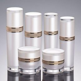 30ml/50ml/100/120ml pearl white acrylic lotion bottle emulsion dispenser 30g 50g Cream jar cosmetic packaging container Dwvtj