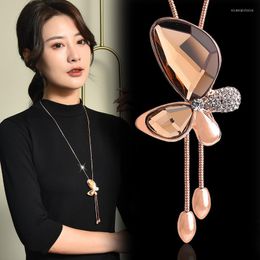 Pendant Necklaces 2023 Butterfly Long & Pendants For Women Fashion Jewellery Simple Sweater Dress Accessories All Match