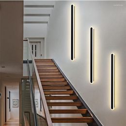 Wall Lamps Nordic Indoor Decor Light Long LED Ambient Lamp Fashion Bedside Iron Acrylic Aisle Sconce Living Room Loft Stair